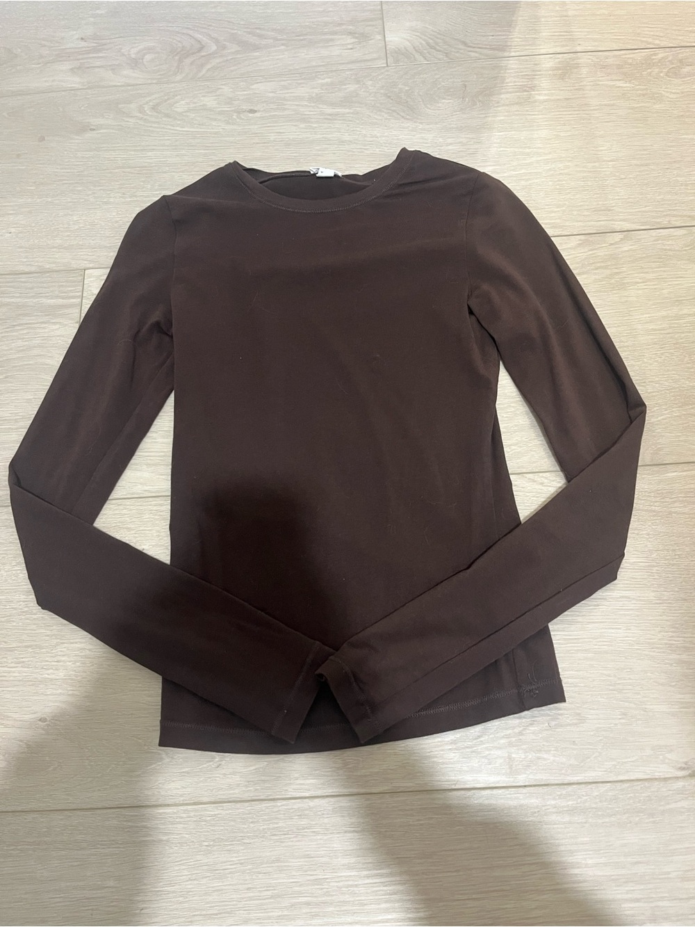 Garage Brown Long Sleeve Crewneck Top